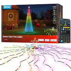 Govee Cone Tree Lights
Holiday
Govee 370LED 7.5m/2.28m
DIY Mode
66+ Scene Modes
APP Control
Works with Alexa
Works with Google Home
Matter
Features:
- 370 LEDs
- 7.5m/2.28m
- DIY Mode
- 66+ Scene Modes
- APP Control
- Compatible with Matter, Alexa, Google Home
Color Options:
- Cool White
- Warm White
- Color Changing
- RGB
- RGBW