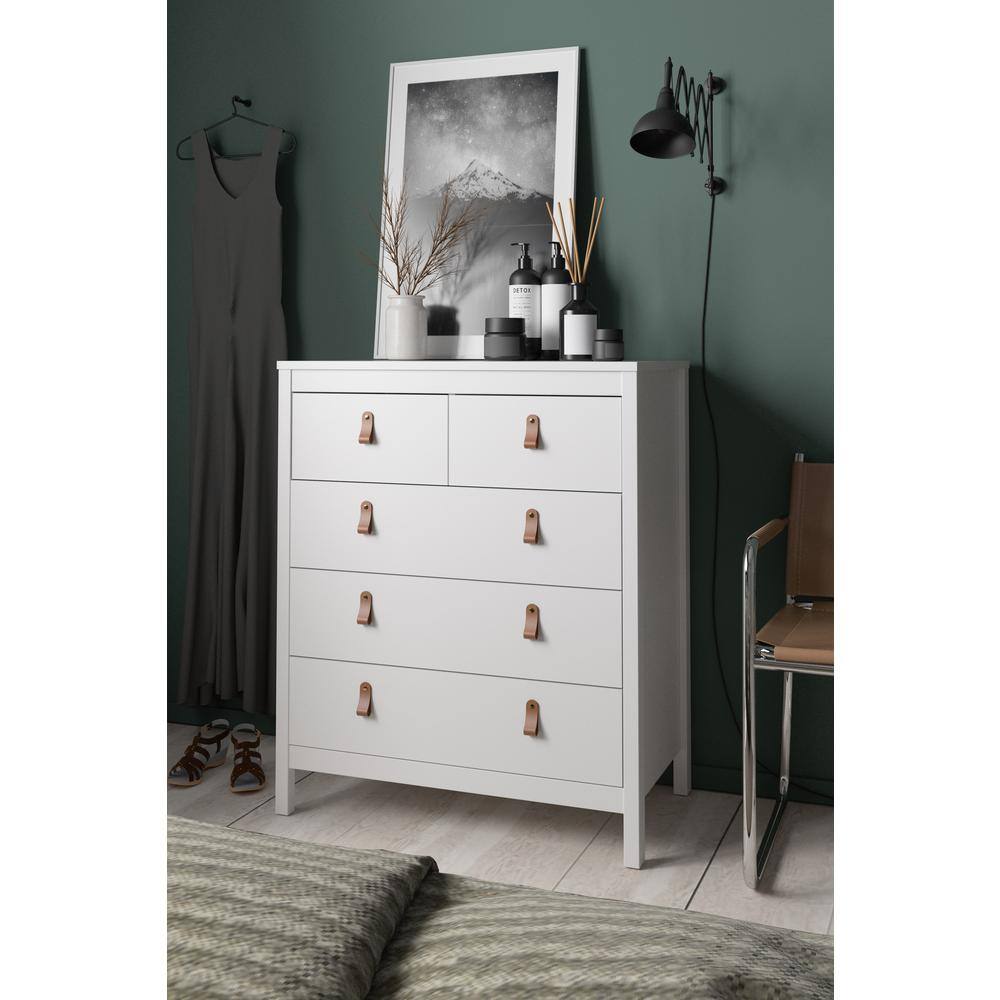 Alt View 6. Tvilum - Madrid 5 Drawer Chest - White.