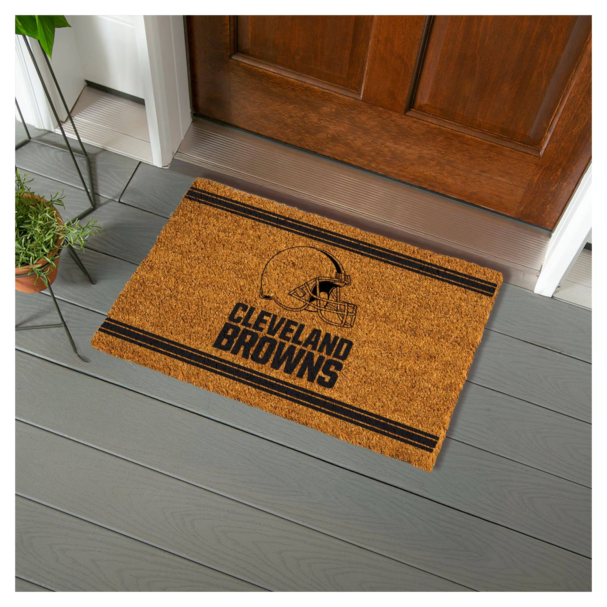 Alt View 1. Evergreen Enterprises - Cleveland Browns 28" x 16" Primary Logo Outdoor Coir Entryway Mat - Multicolor.