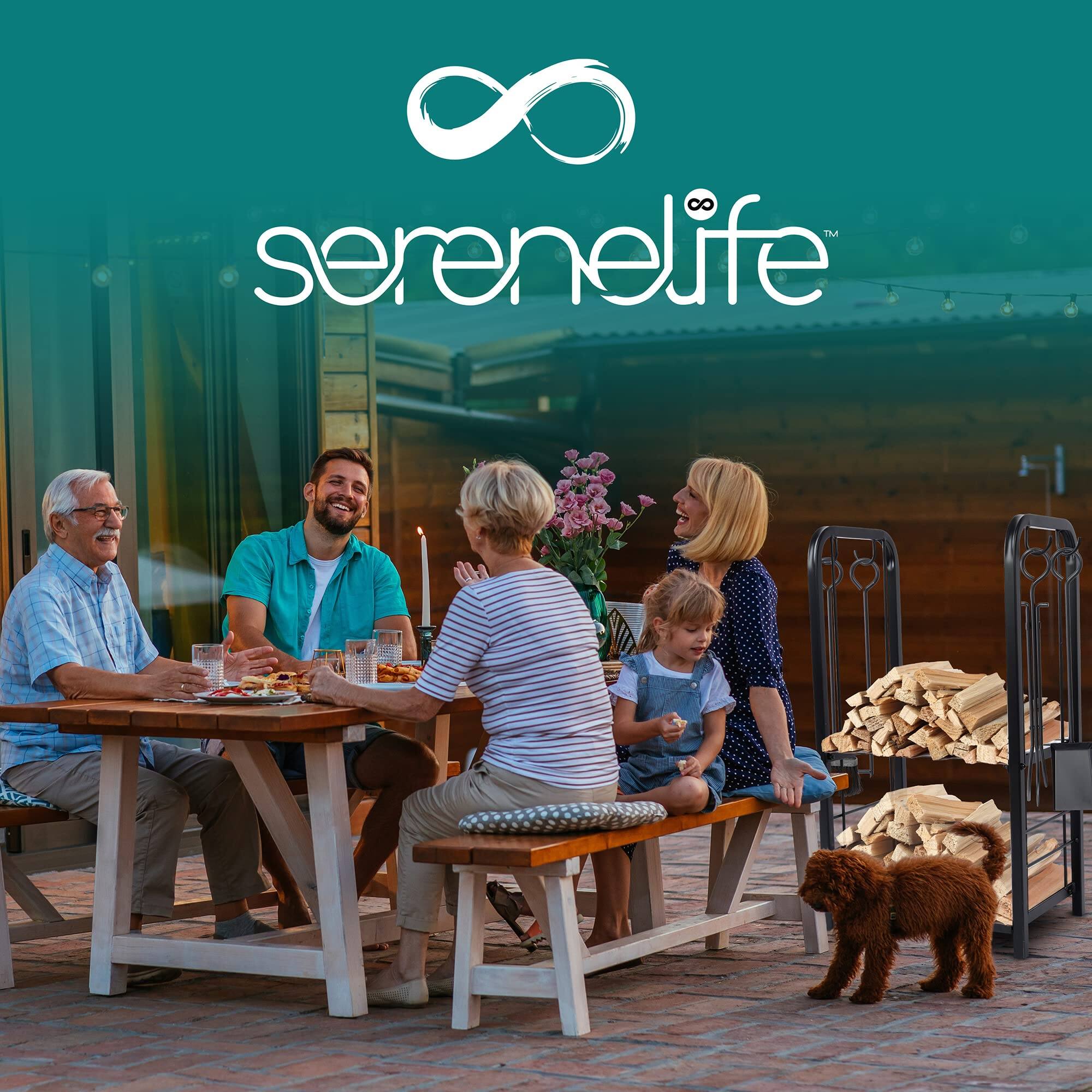 Alt View 5. SereneLife - SereneLife Firewood Storage Rack, Heavy Duty, 220 lbs Capacity for Indoor/Outdoor Use - SLFWRCK.