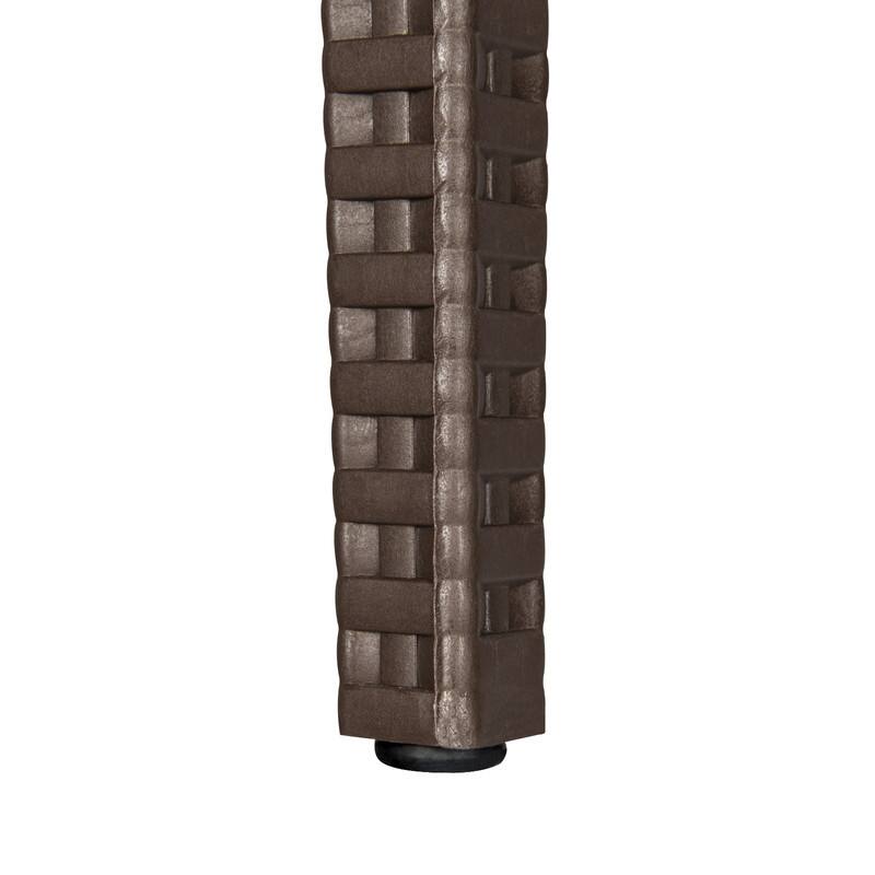 Alt View 5. LeisureMod - Mace 4-Pieces Modern Woven Pattern Dining Chairs - Waterproof Stackable Indoor Outdoor Patio Chairs - Brown.