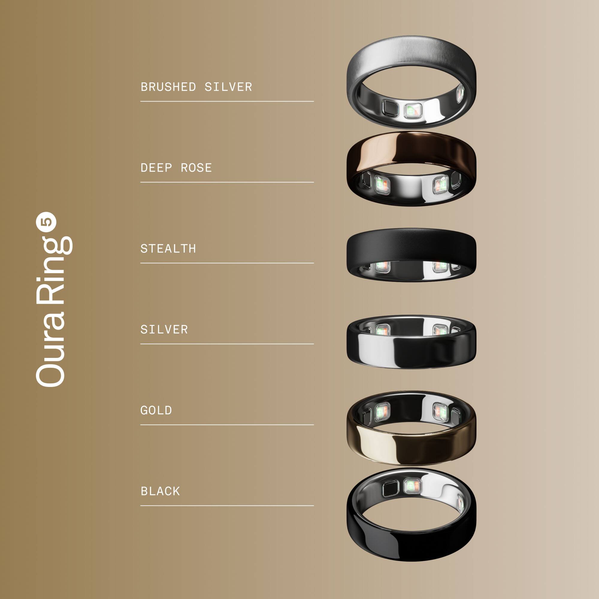 BRUSHED SILVER  
DEEP ROSE  
STEALTH  
SILVER  
GOLD  
BLACK