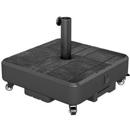 Outsunny - Patio Umbrella Base with Wheels, Heavy Duty Outdoor Umbrella Stand Holder, for 1.5"/1.9" Poles, Black