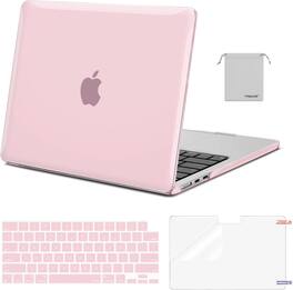 mosiso - Case for 2026-2022 MacBook Air 13 inch Case M5 A3449 M4 A3240 M3 A3113 M2 A2681, Shell&Keyboard Cover&Screen Film&Pouch - Rose Pink