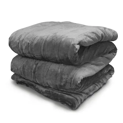 Front. Aukfa - 72"L x 84" W Heated Blanket, Fast Heating, Machine Washable, Warm and Cozy - Gray.