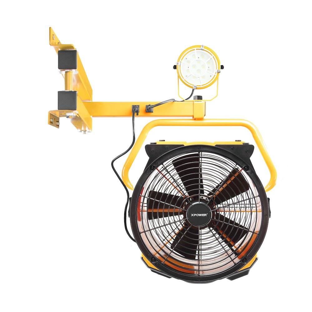 Back. XPOWER - 1/3 HP 3600 CFM 5 Speed 18" Cooling Fan with Built-in 3-Hour Timer - Yellow.