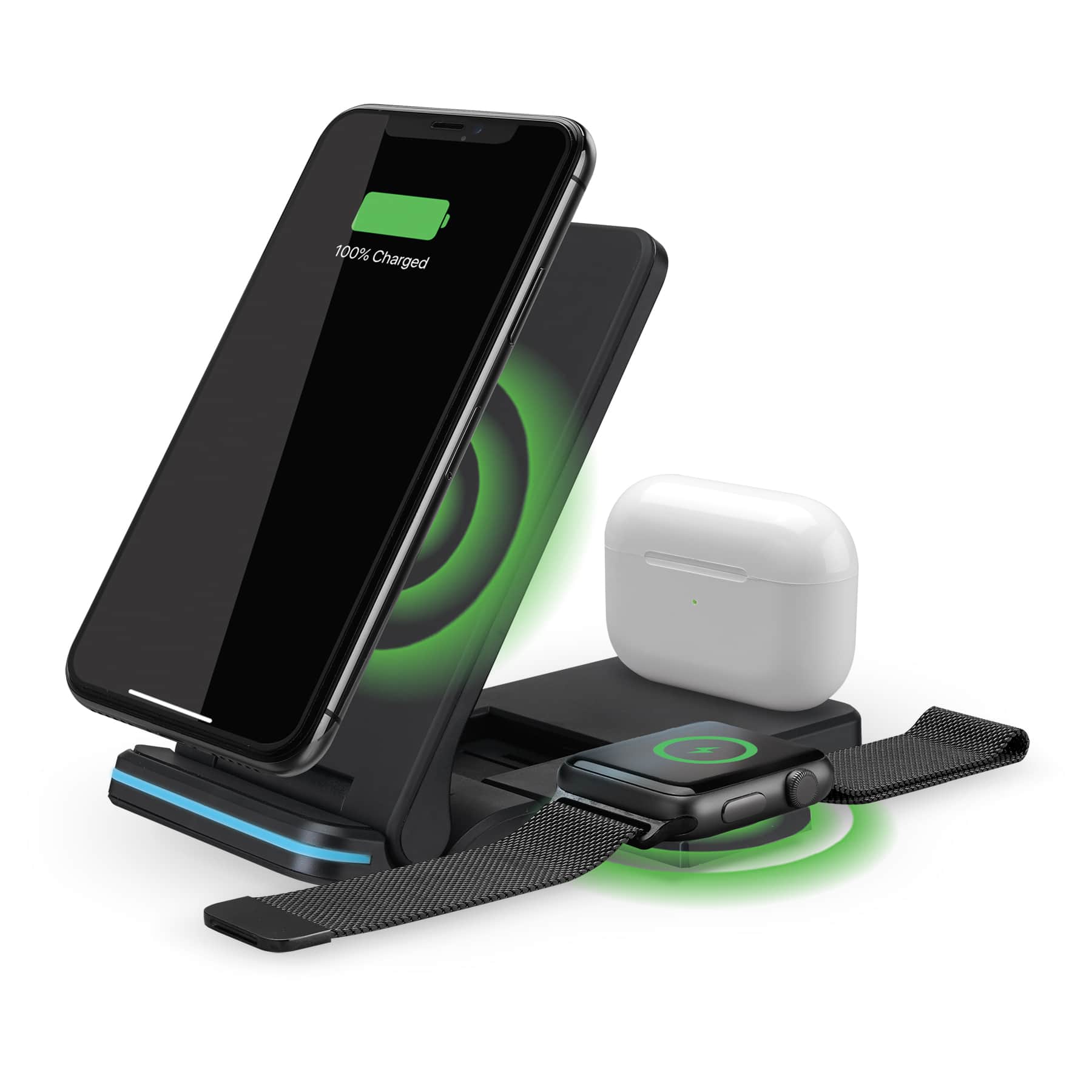 iLive - 9V/2A Wireless 3-in-1 Charging Stand, Black, IACQ491B