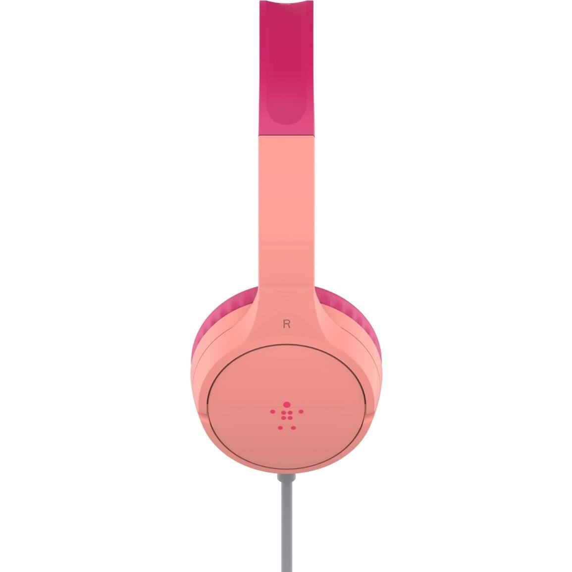 Alt View 1. Belkin - Belkin SoundForm Mini Wired On-Ear Headphones for Kids Pink - Wired - 4 ft Mini-phone (3.5mm) Cable - Plug and Play - Pink.