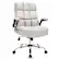 Front. Costway - Big & Tall High Back Swivel Adjustable Office Chair with Flip-Up Armrests - Beige.