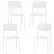 Front. Costway - Modern Dining Chairs Set of 4 with Tilted Backrest & Sturdy Metal Legs Plastic - White.
