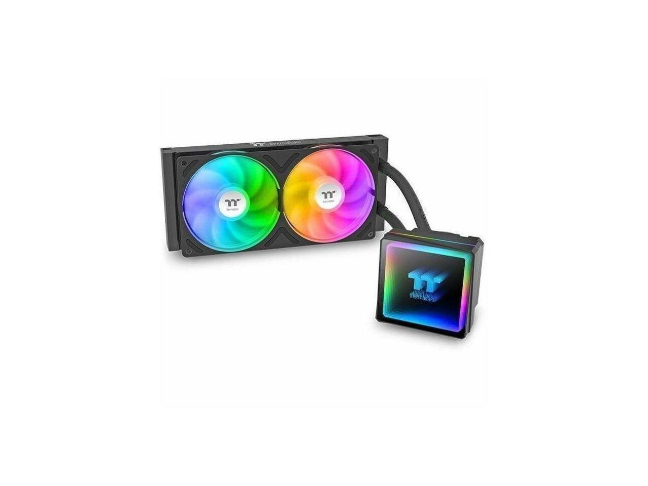 Alt View 1. Thermaltake - Thermaltake TH240 V3 ARGB CPU Cooler; Intel/AMD; 240mm Radiator; ARGB Fan; Black; CL-W465-PL12SW-A - Black.