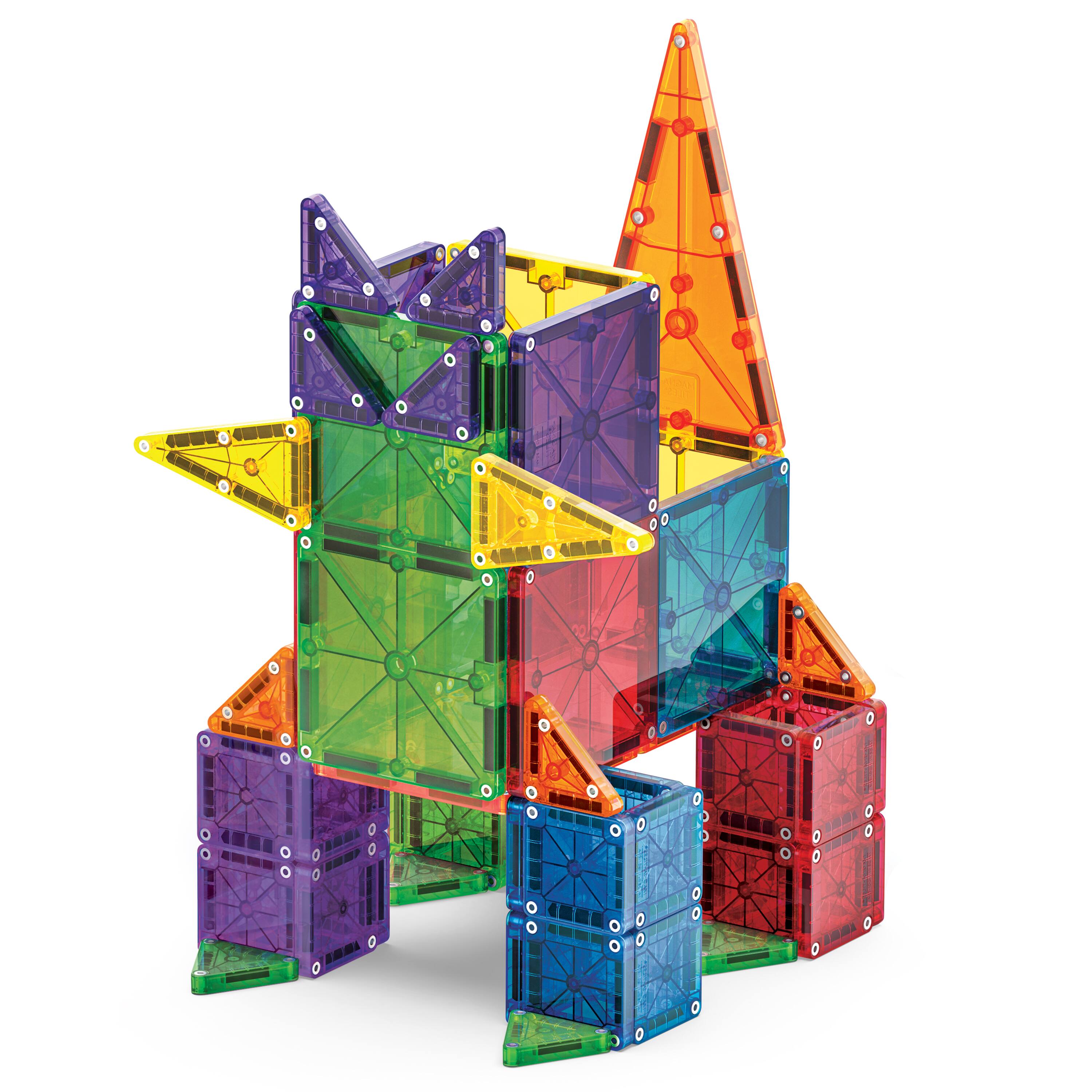 Left. Magna-Tiles - Combo 62-Piece Magnetic Construction Set, THE ORIGINAL MAGNA-TILES.