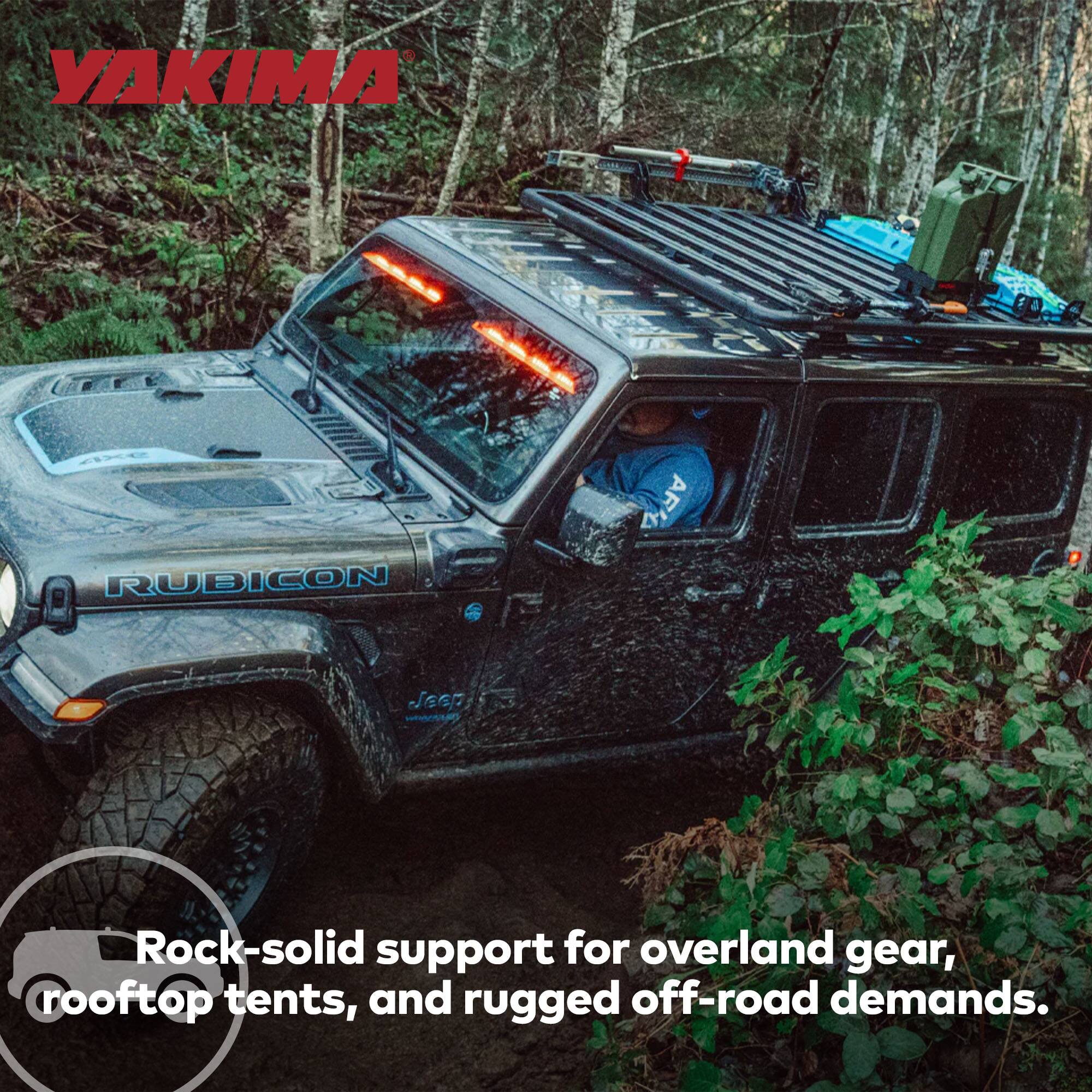 YAKIMA RUBICON AR Jeep HATR  
Rock-solid support for overland gear, rooftop tents, and rugged off-road demands.