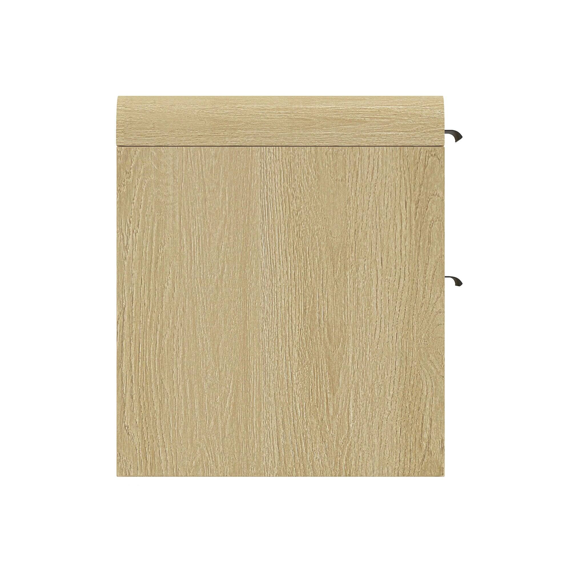 Alt View 3. Manhattan Comfort - Grace Modern 28" Nightstand - Natural Oak and Black.