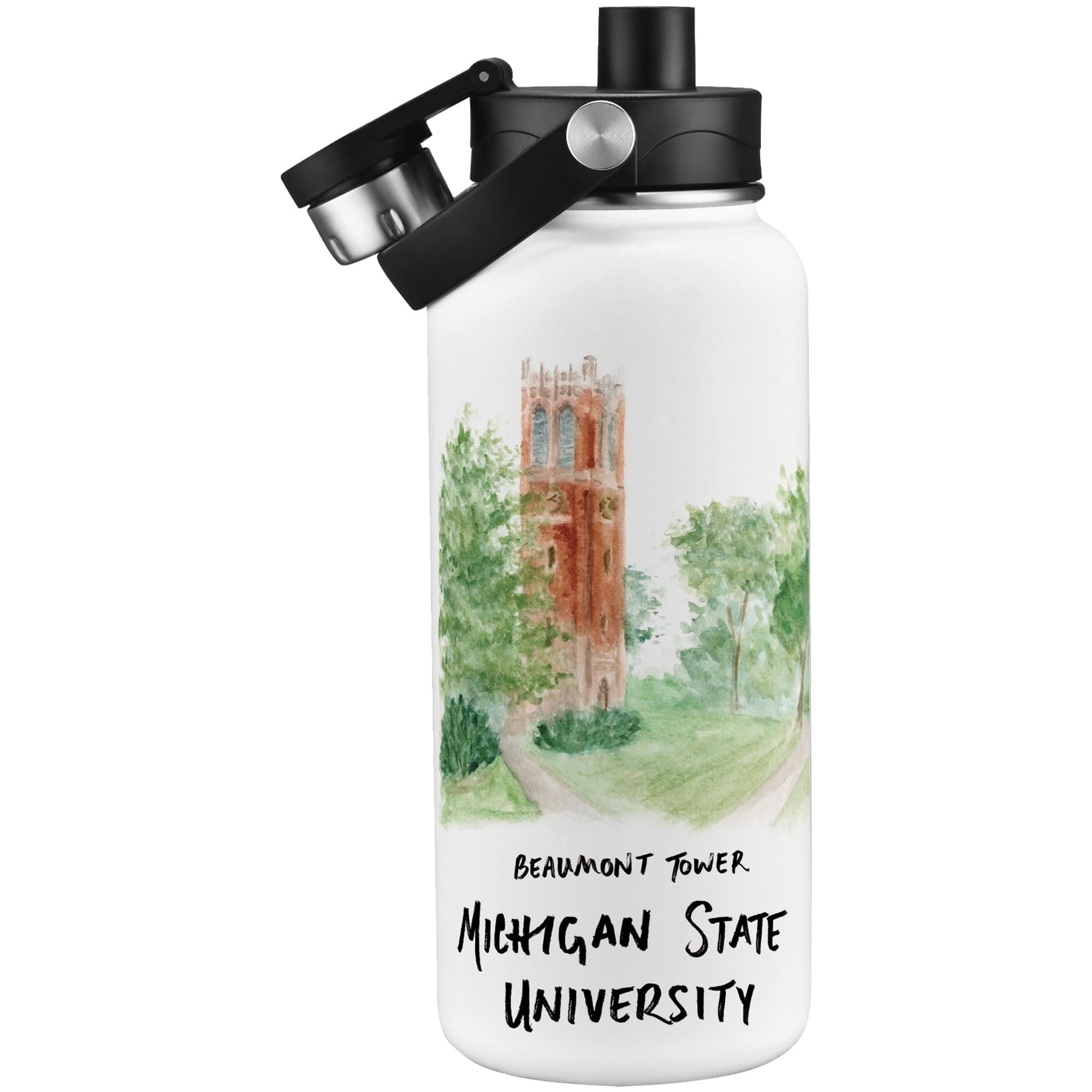 Photos - Water Bottle Indigo Falls - Michigan State Spartans Laura Wilcox Watercolors 34oz.  - Multicolor 