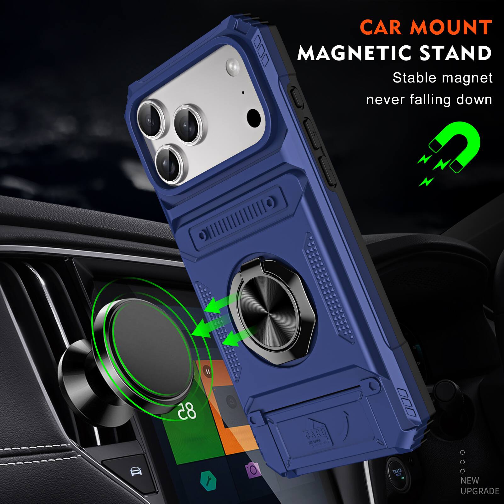 CAR MOUNT MAGNETIC STAND  
Stable magnet never falling down  
NEW UPGRADE