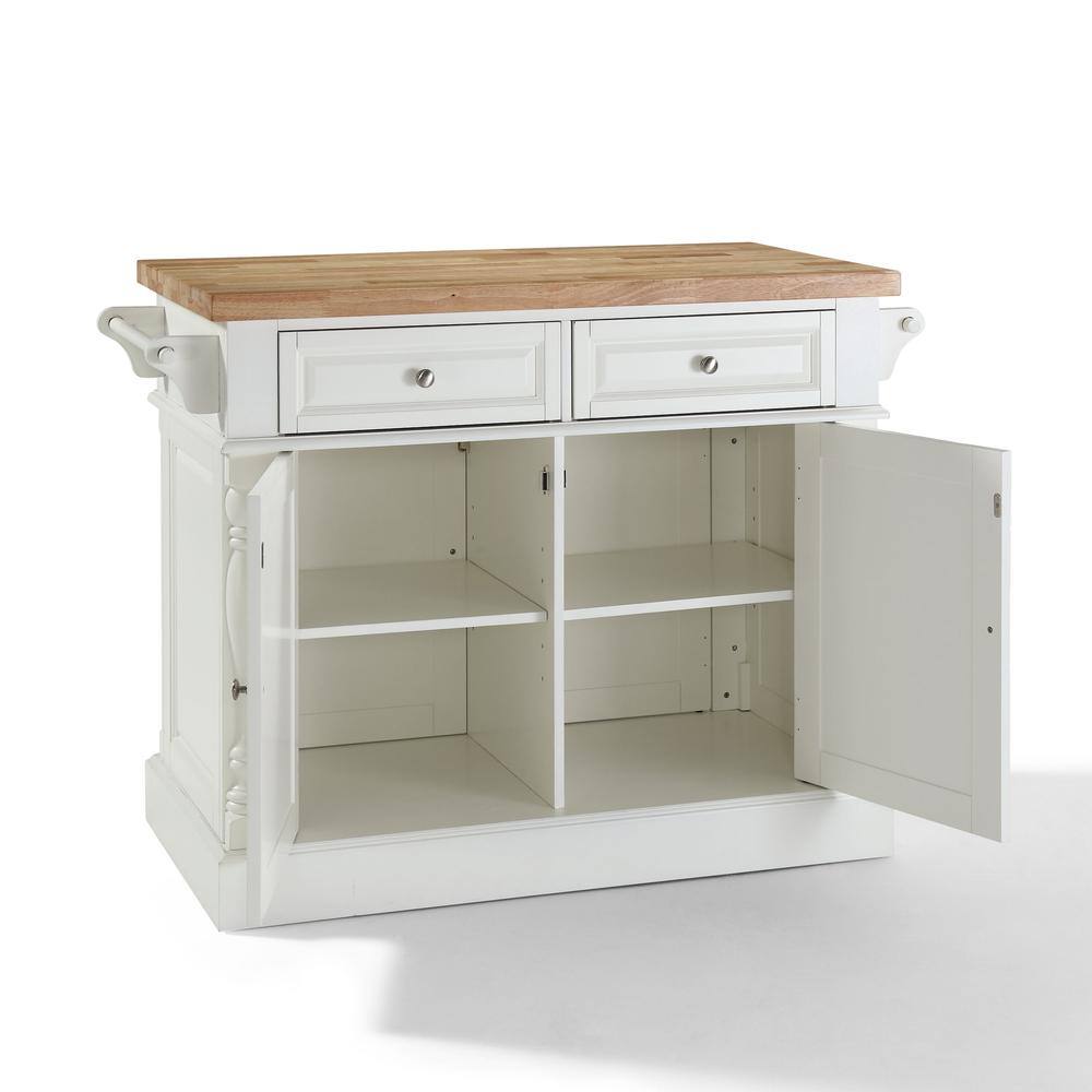Left. Crosley Furniture - Oxford Butcher Block Kitchen Island - White.