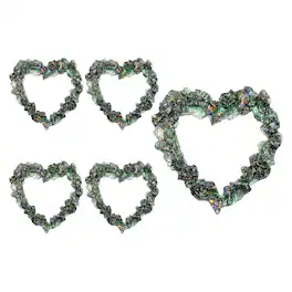 Unique Bargains - 5pcs Mini Vintage Picture Frames, 2in Resin Glow-in-dark Glitter Diamond Tiny Photo Frame for DIY - Dark Green