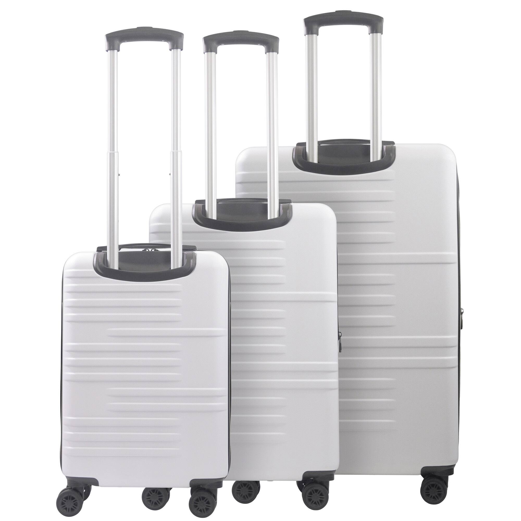 Back. American Dreamliner - 3-Piece Hardside Luggage Set – 22.5", 26.5", 30" - WHITE.