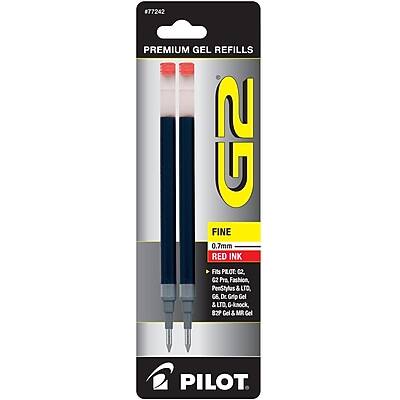 Pilot G2 Gel Ink Pen Refill, Fine Tip, Red Ink, 2/Pack (77242) - Best Buy