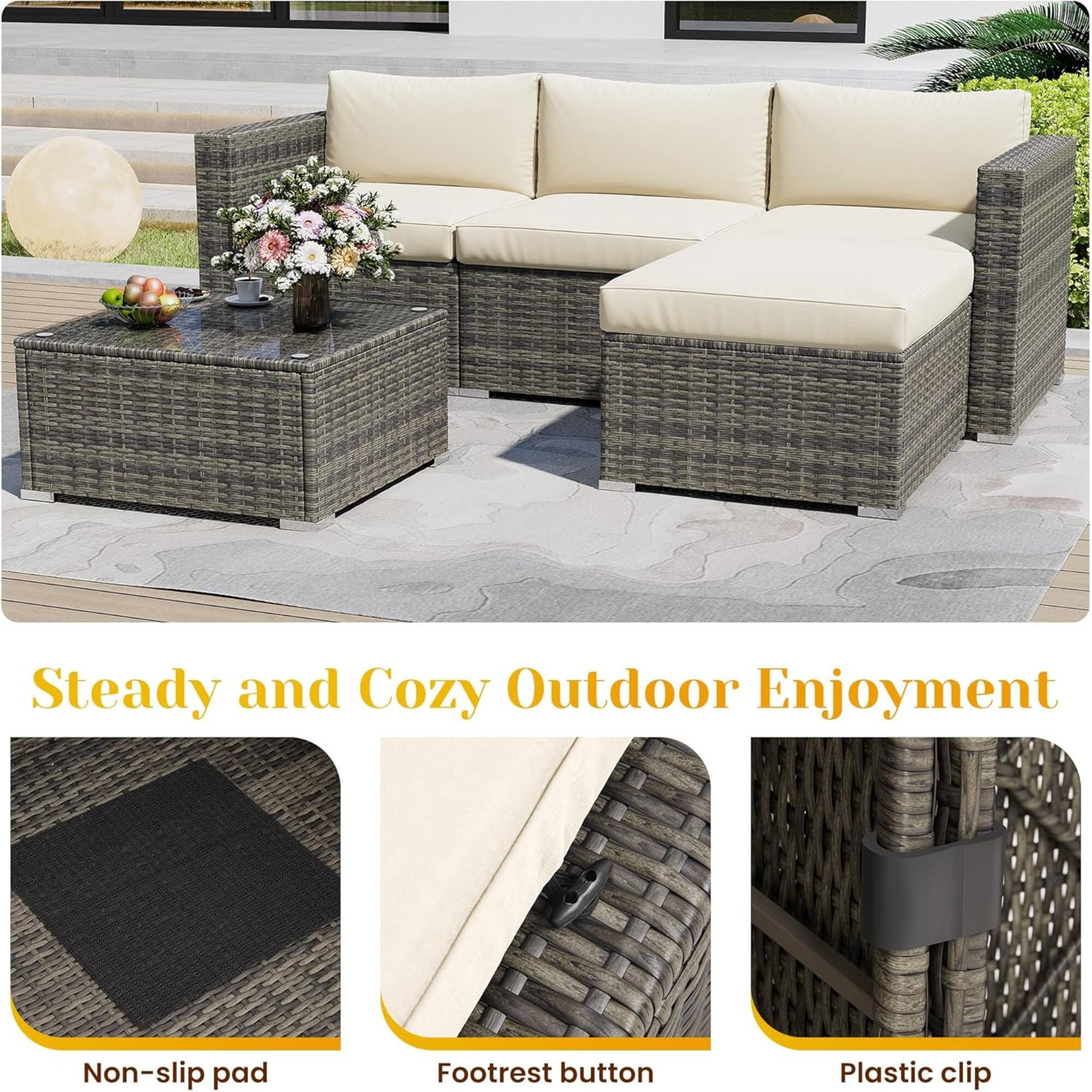 Steady and Cozy Outdoor Enjoyment

- Non-slip pad
- Footrest button
- Plastic clip