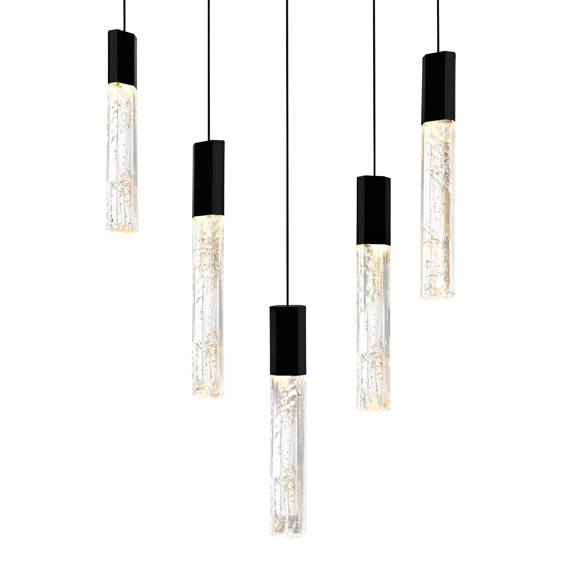 Angle. CWI Lighting - Greta Integrated LED Black Mini Pendant - Black.