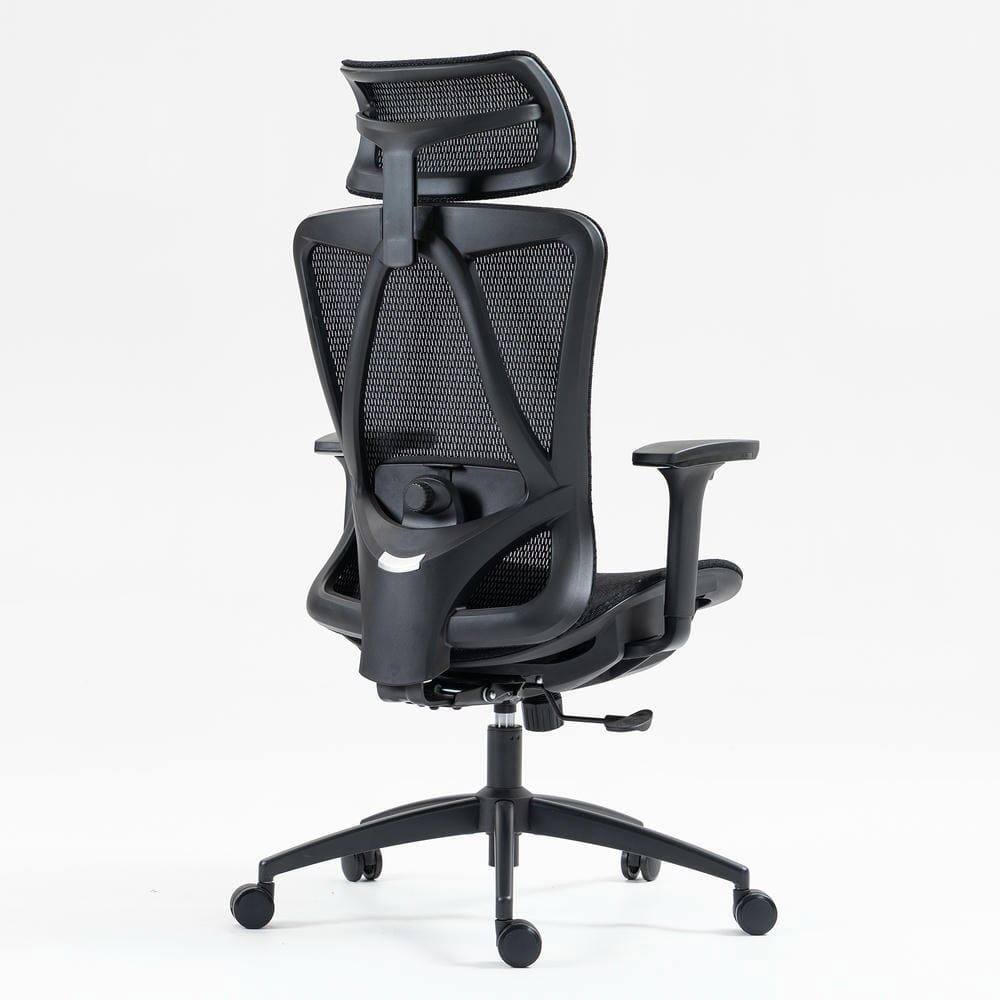 Alt View 2. Kadyn - High Back Mesh Office Chair, 3D Adjustable Armrests, Breathable Ergonomic Design, 360° Swivel, Black - Black.