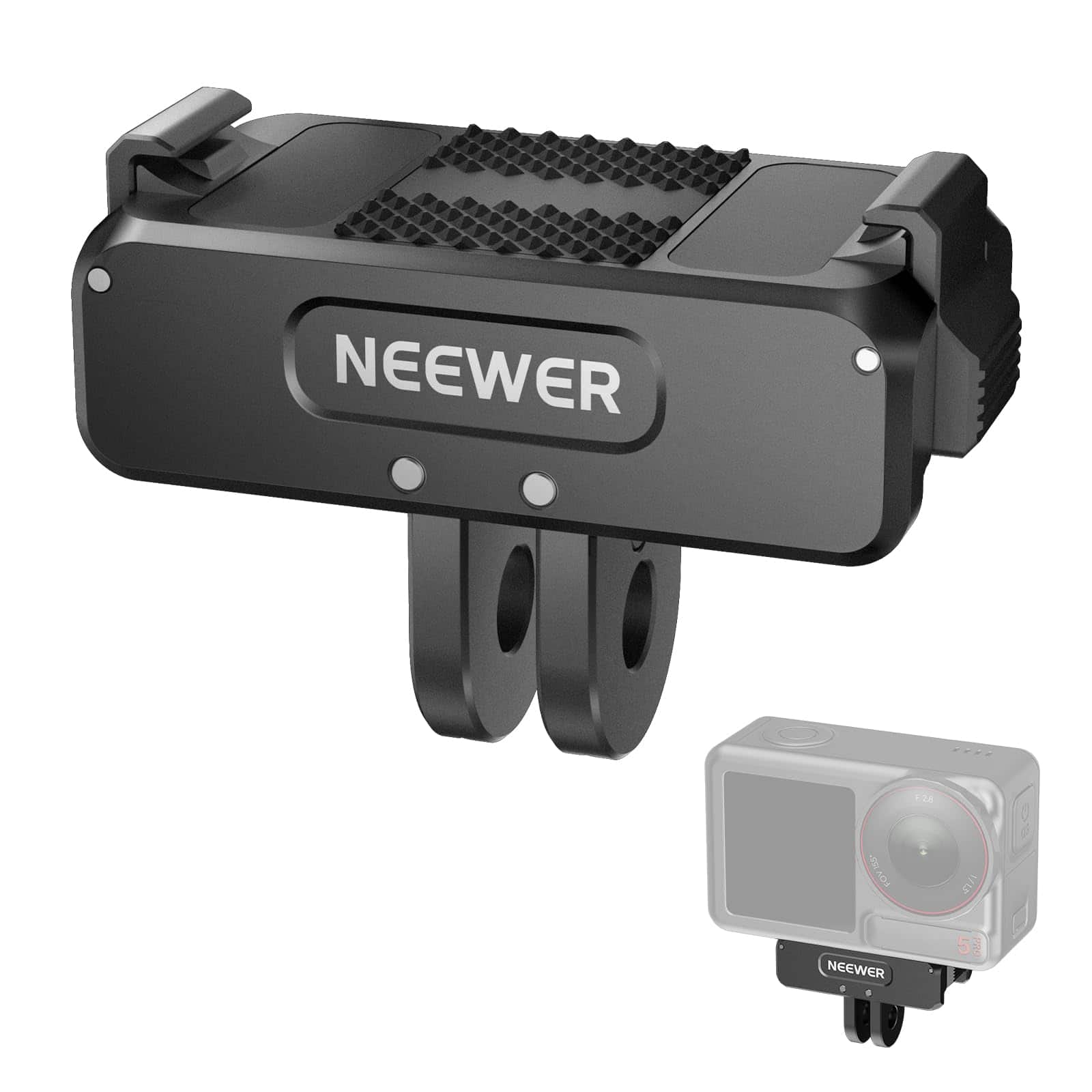Neewer - Magnetic Quick Release Adapter for DJI Action Cameras - 1/4" Tripod Mount for Action 4/5 Pro - Black