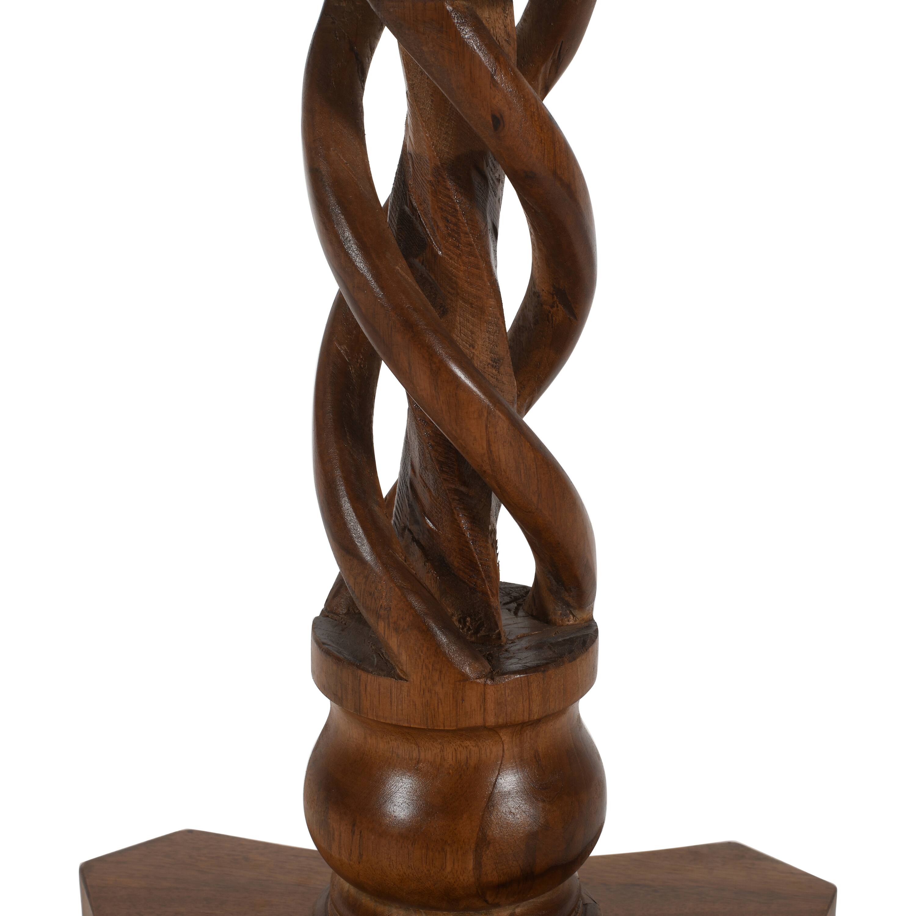 Alt View 5. Manhattan Lane - 30 Inch Handcrafted Round Mango Wood Dinette, Artisanal Twisted Pedestal Base - Brown.