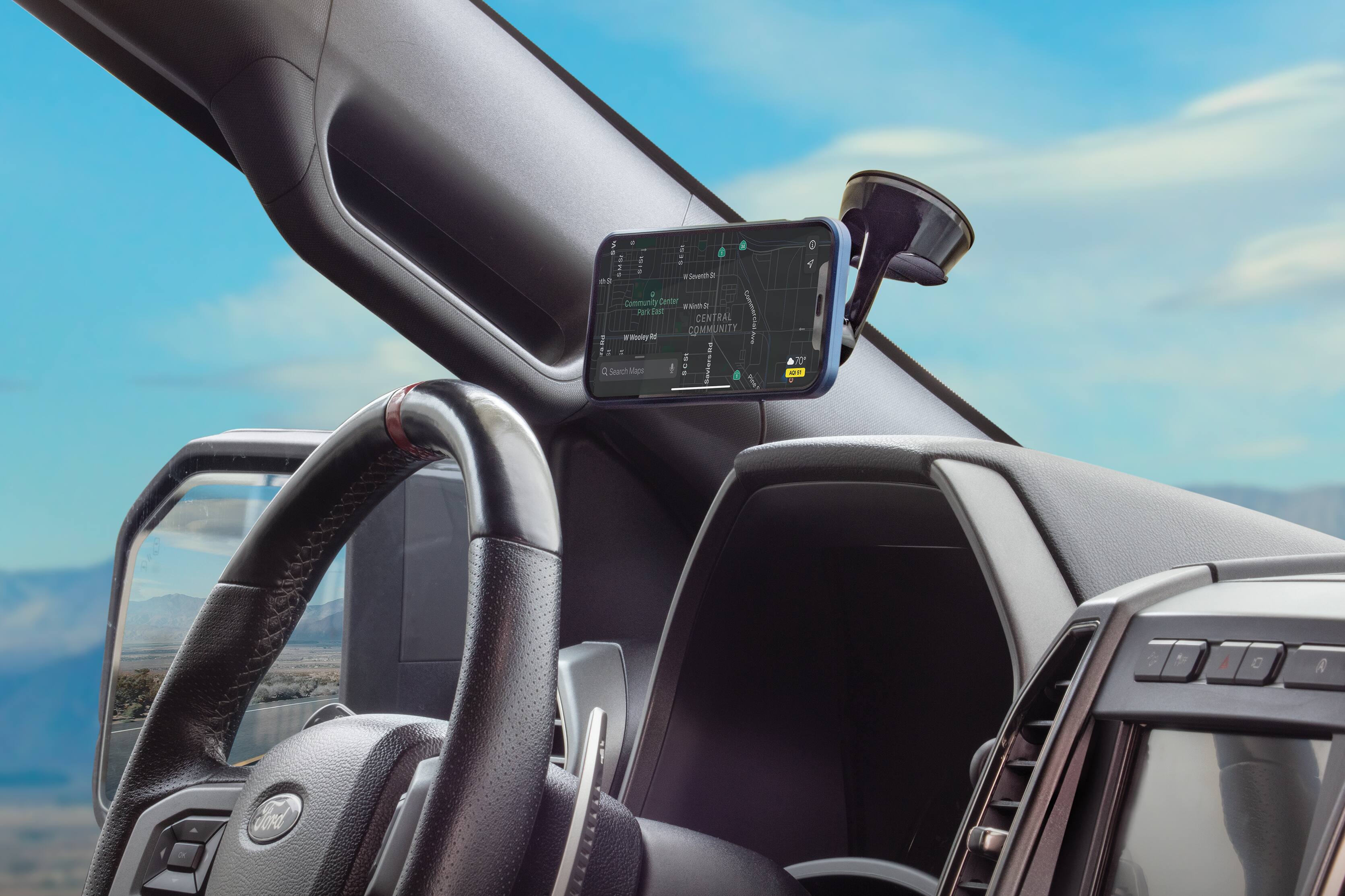 Angle. Scosche - MagicMount Pro Charge5 Window/Dash - Black.