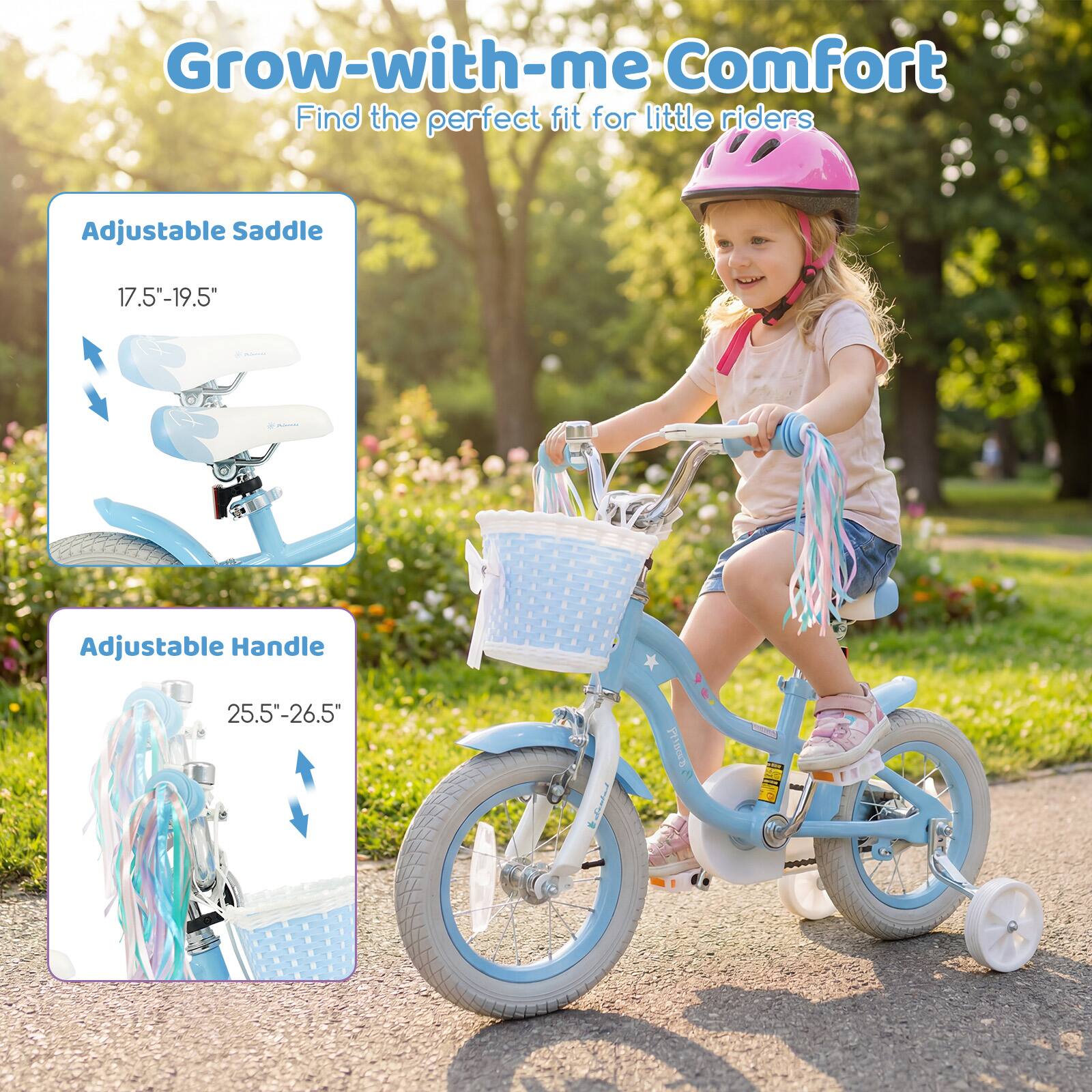 Grow-with-me Comfort  
Find the perfect fit for little riders

Adjustable Saddle  
17.5"-19.5"

Adjustable Handle  
25.5"-26.5"