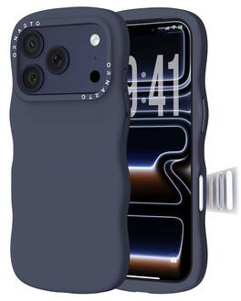 Ornarto - for iPhone 17 Pro Max Case 6.9", Wavy Liquid Silicone Protection Case with Camera Control Button - Stormy Blue