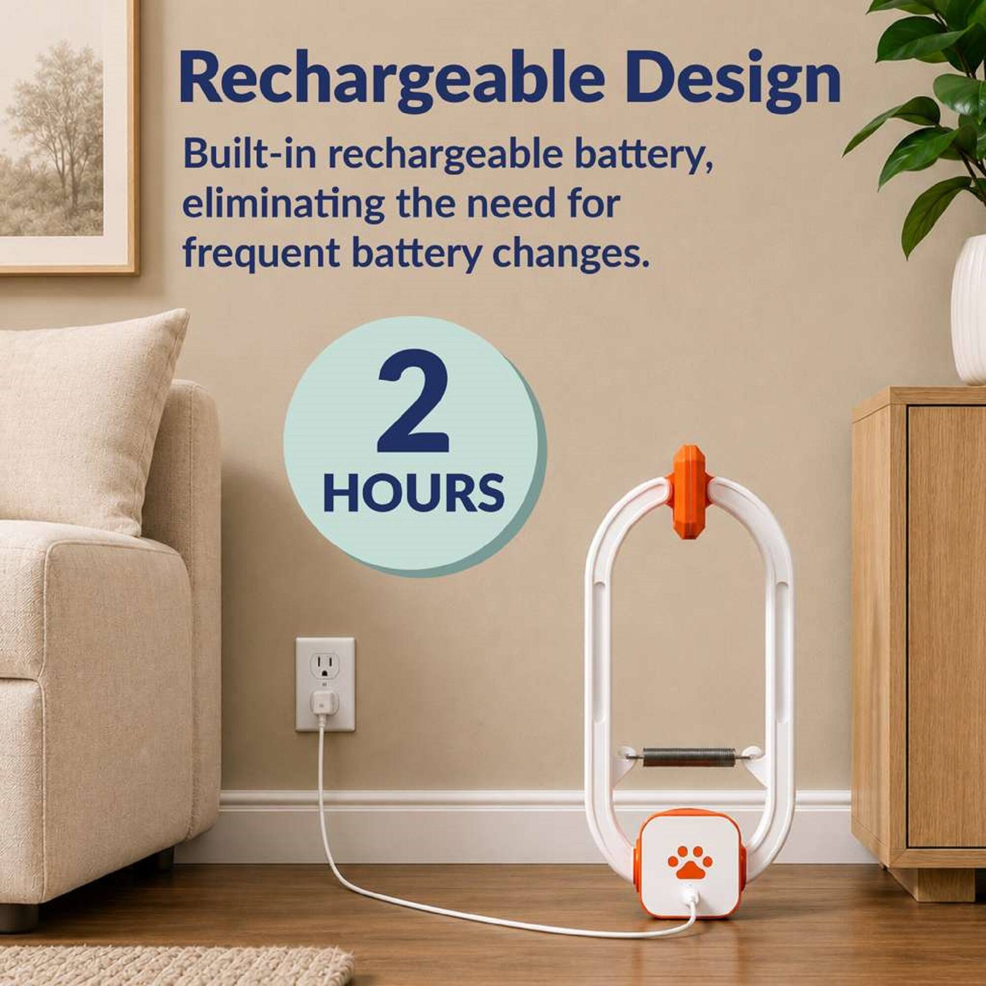 Rechargeable Design  
Built-in rechargeable battery, eliminating the need for frequent battery changes.  
2 HOURS