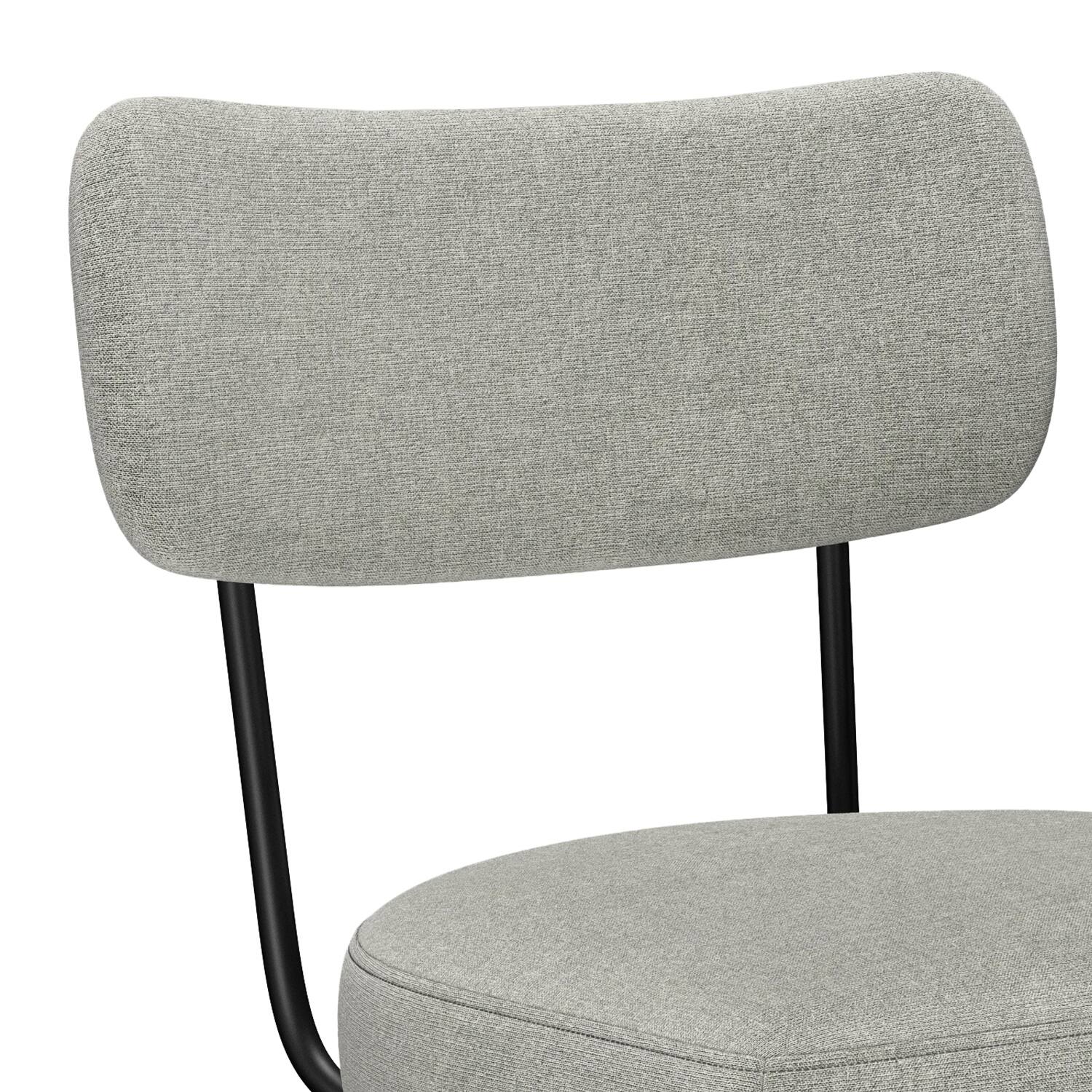 Alt View 8. Simpli Home - Giselle Contemporary Modern Swivel Bar Stool (Set of 2) in Light Grey  Polyester Linen - Light Grey.