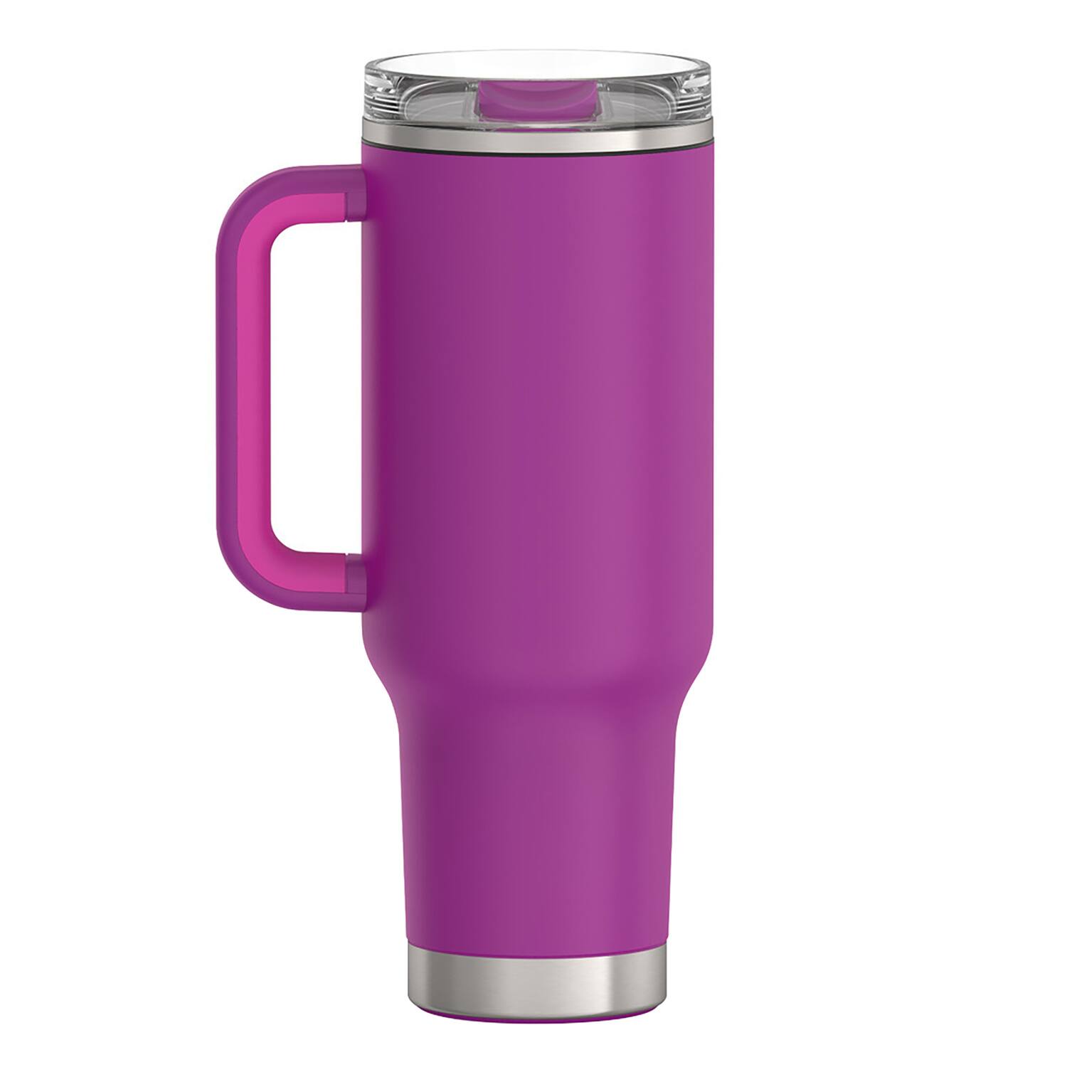 Alt View 9. Thermos - Thermos 40 oz Stainless Steel Cup Holder Mug w/ Straw - Plum - Plum.