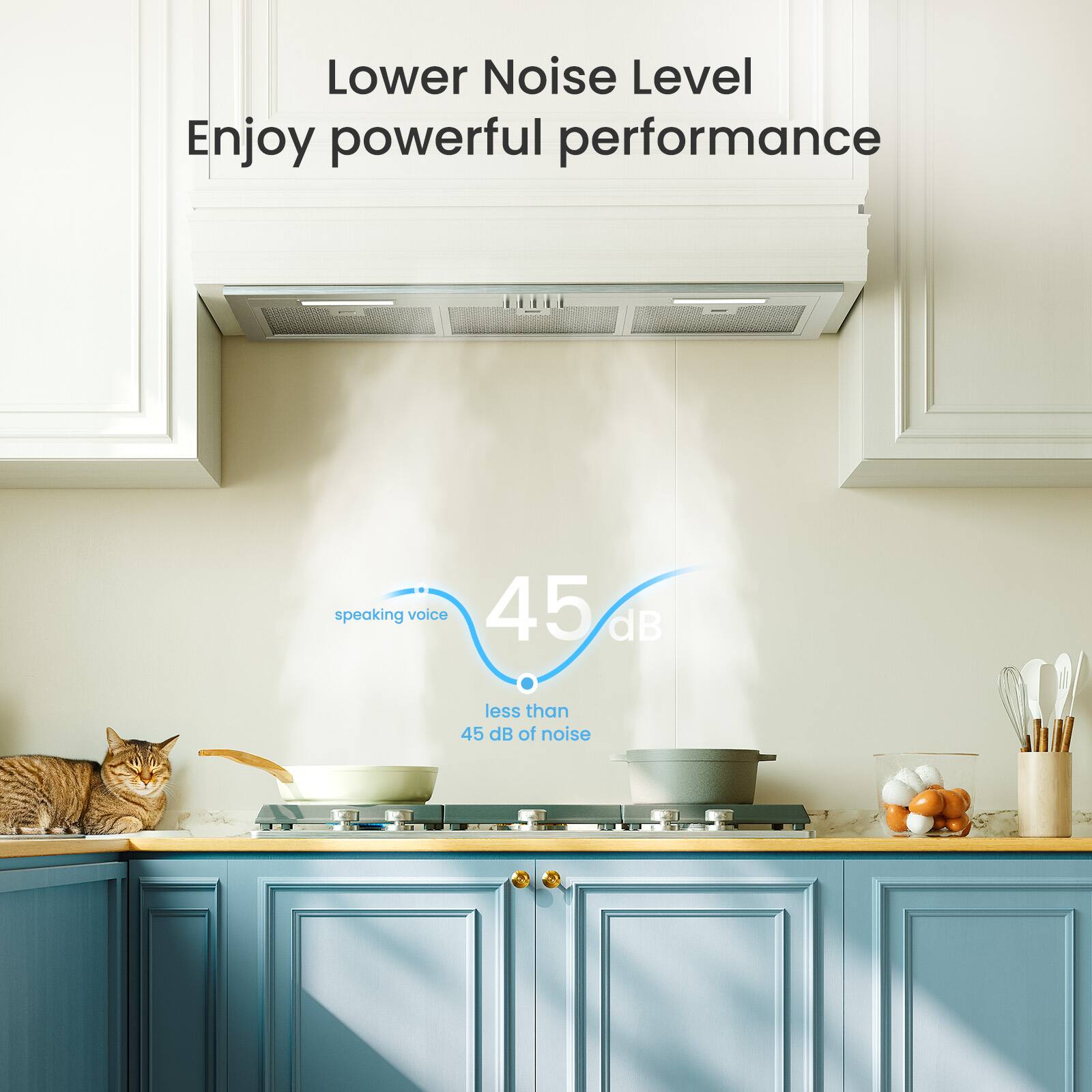 Lower Noise Level Enjoy powerful performance speaking voice 45 dB less than 45 dB of noise