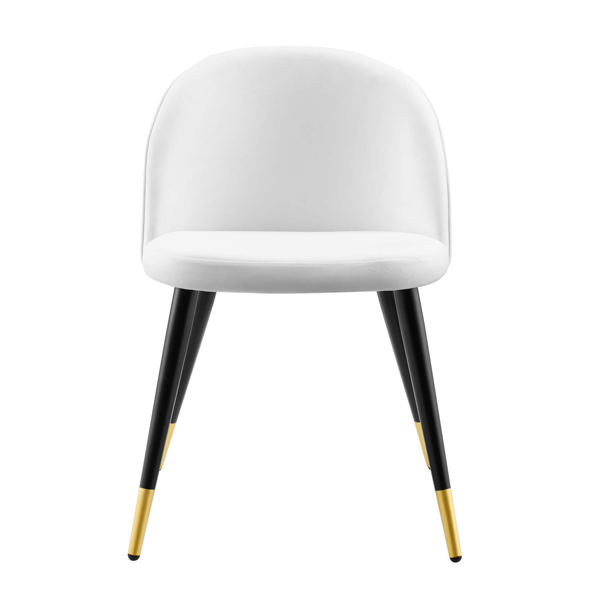 Alt View 4. Modway - Cordial Performance Velvet Dining Chairs Set of 2 by Modway - White.