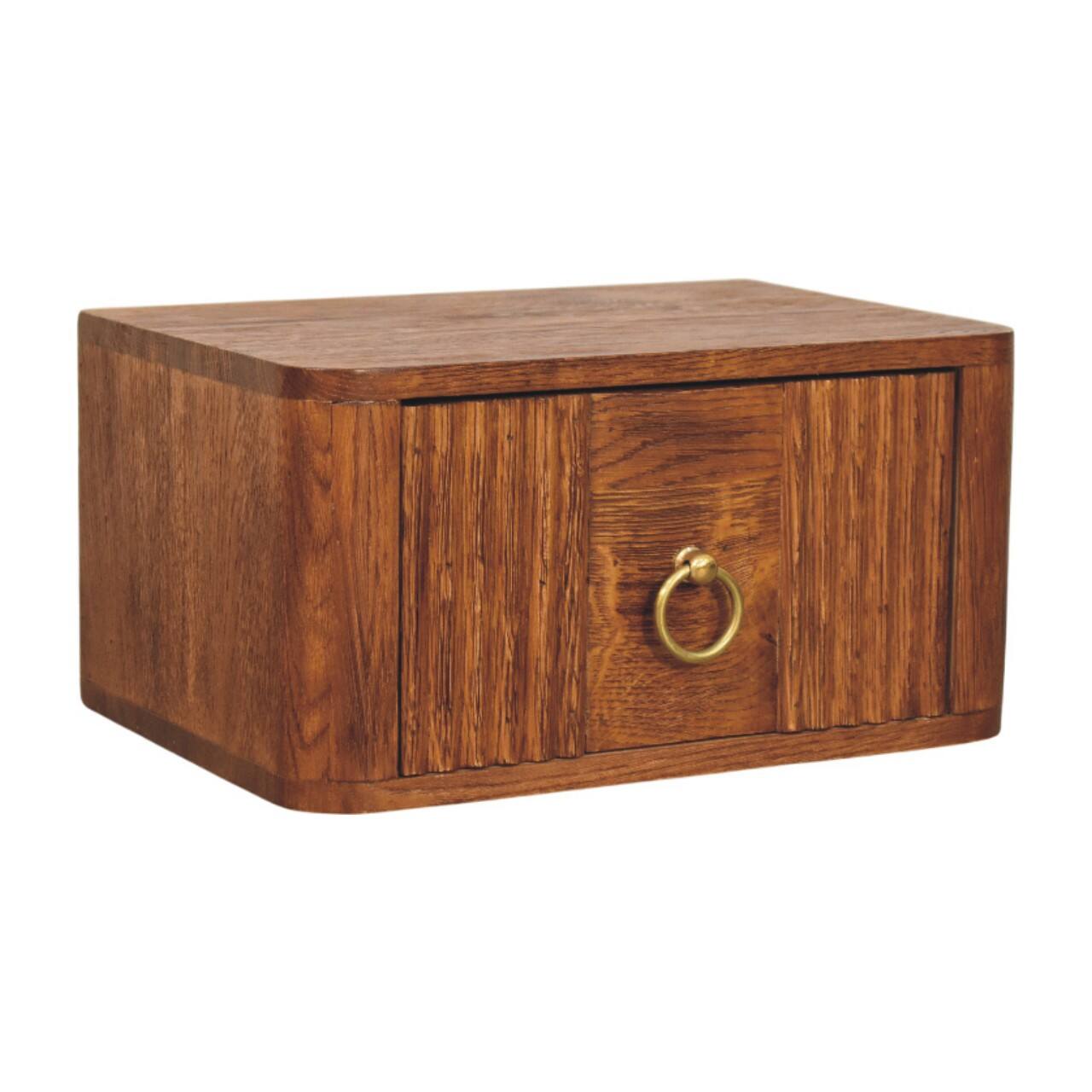 Angle. Artisan Furniture - Artisan Furniture Solid Wood Aurelia Wall Bedside - Brown.