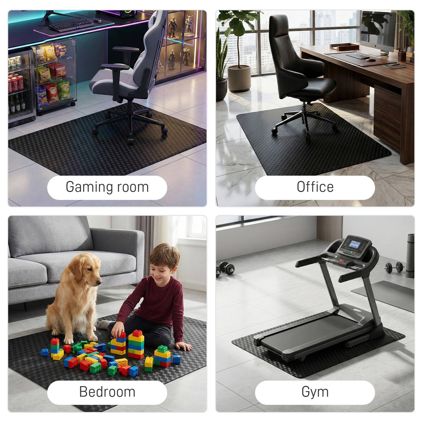 Gaming room  
Office  
Bedroom  
Gym
