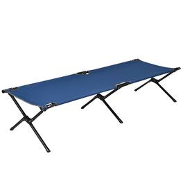 Costway - Folding Camping Cot & Bed Heavy-Duty for Adults Kids w/ Carrying Bag 300LBS - Blue