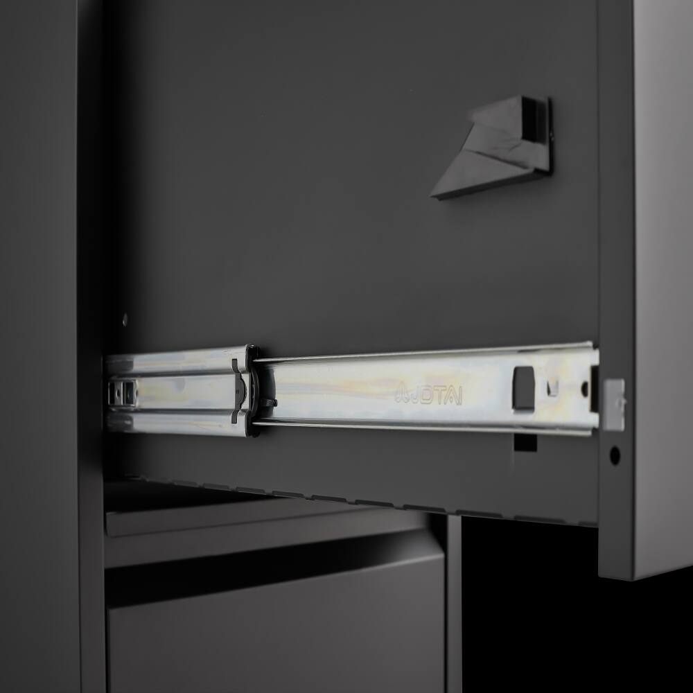 Alt View 4. Loheer - Loheer 3 Drawer Locking File Cabinet Steel Vertical Storage Black.