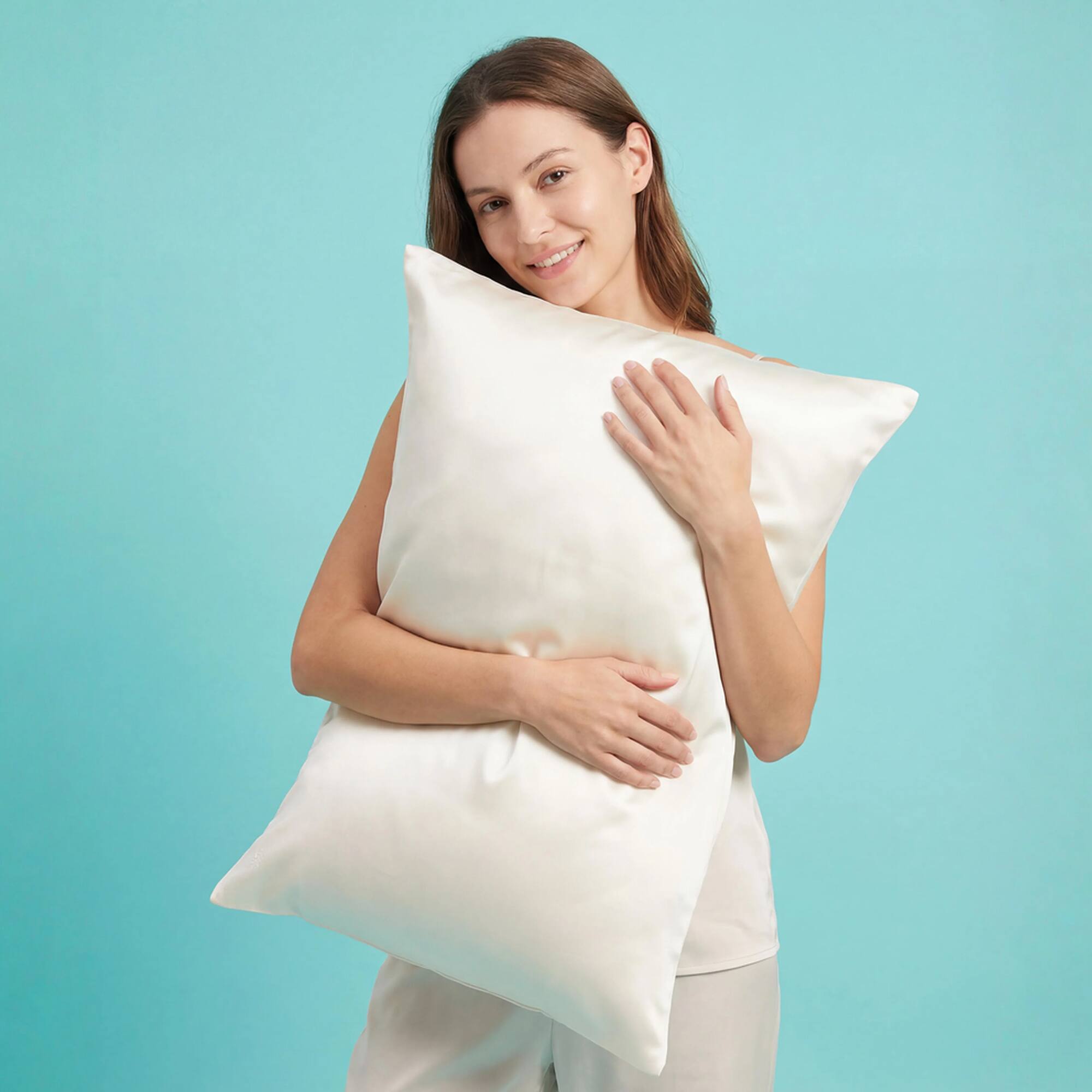 Alt View 3. Sleepgram - Sleepgram Regular King Size Breathable Cooling Grade 6A Silk Pillowcase, White - White.