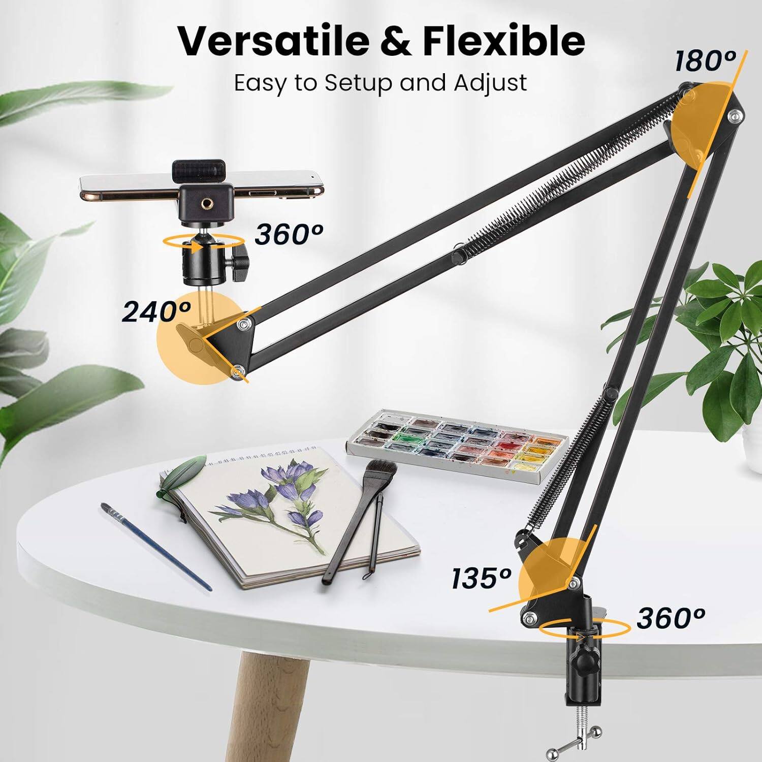 Versatile & Flexible  
Easy to Setup and Adjust  

180°  
360°  
240°  
135°  
360°