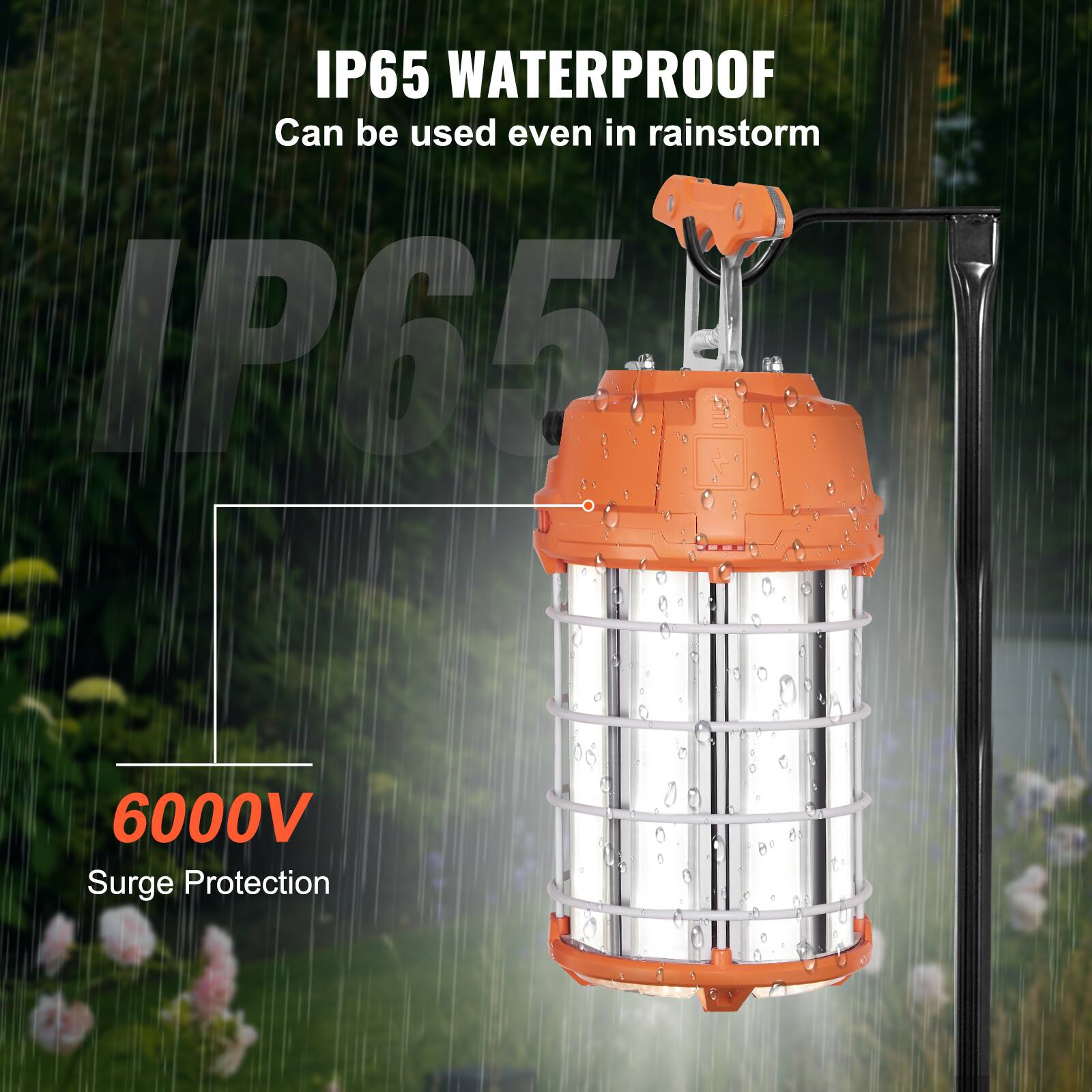 IP65 WATERPROOF  
Can be used even in rainstorm  

6000V  
Surge Protection