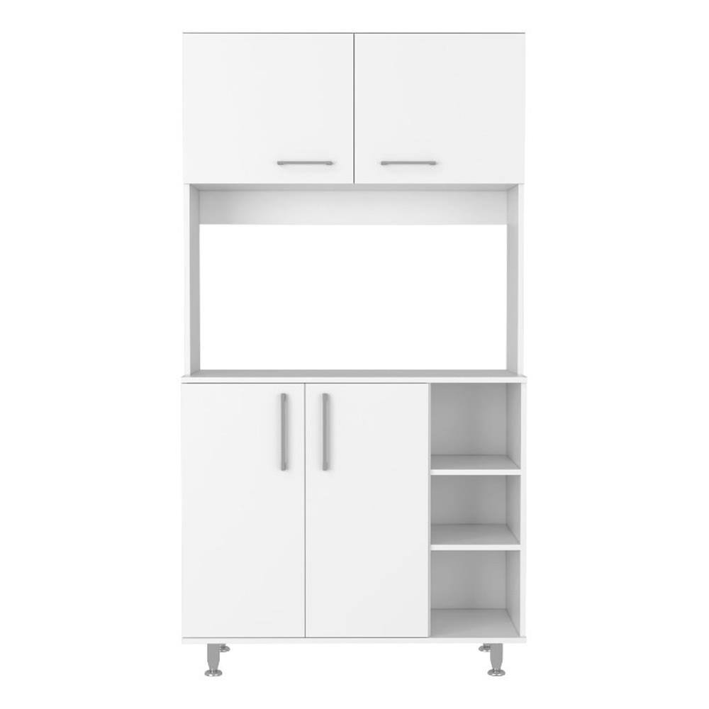 Front. TOV Furniture - Colorado Engineered Wood Pantry Cabinet with 4 Doors - White.
