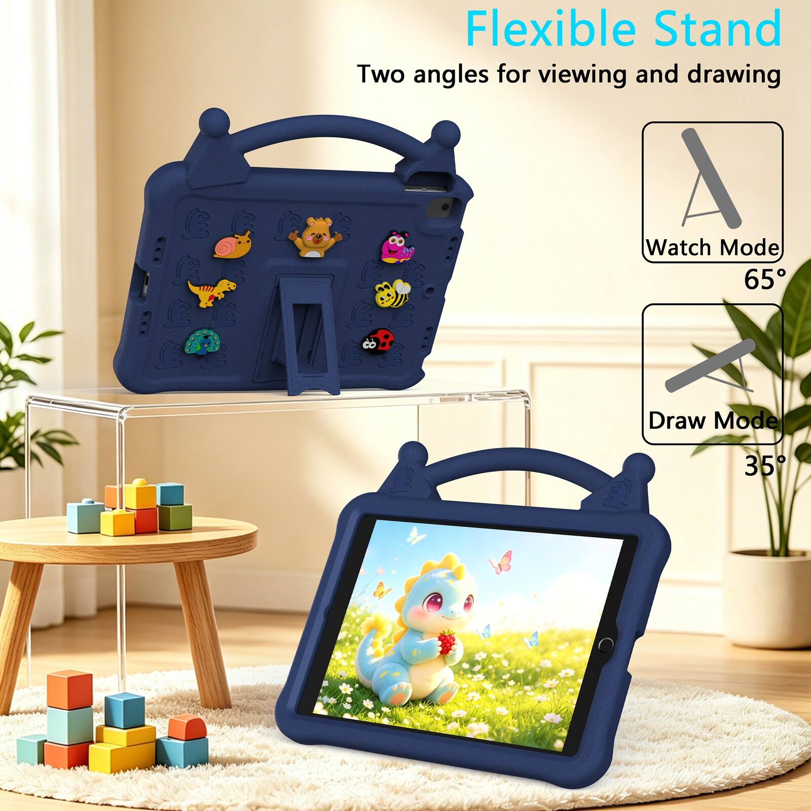 Flexible Stand  
Two angles for viewing and drawing  
Watch Mode 65°  
Draw Mode 35°