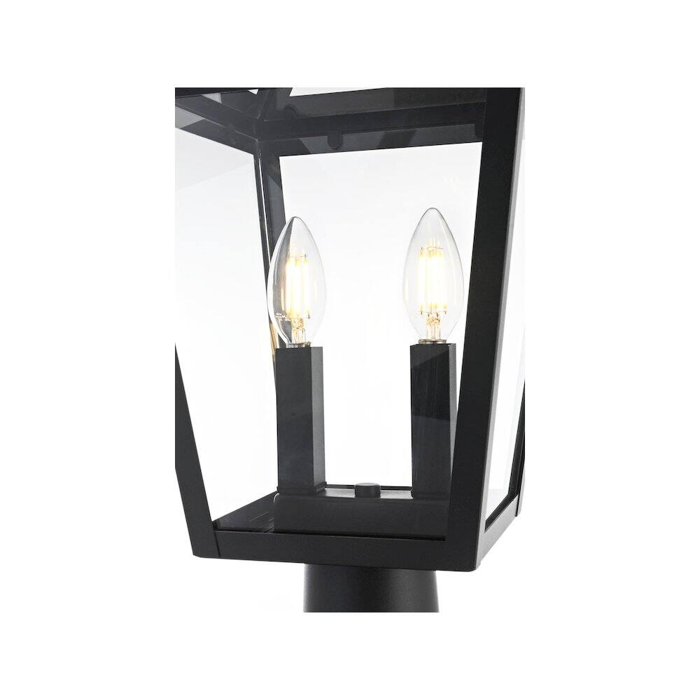 Alt View 3. Elegant Lighting - Frankford 7 inch Outdoor Pendant in Black - Black.