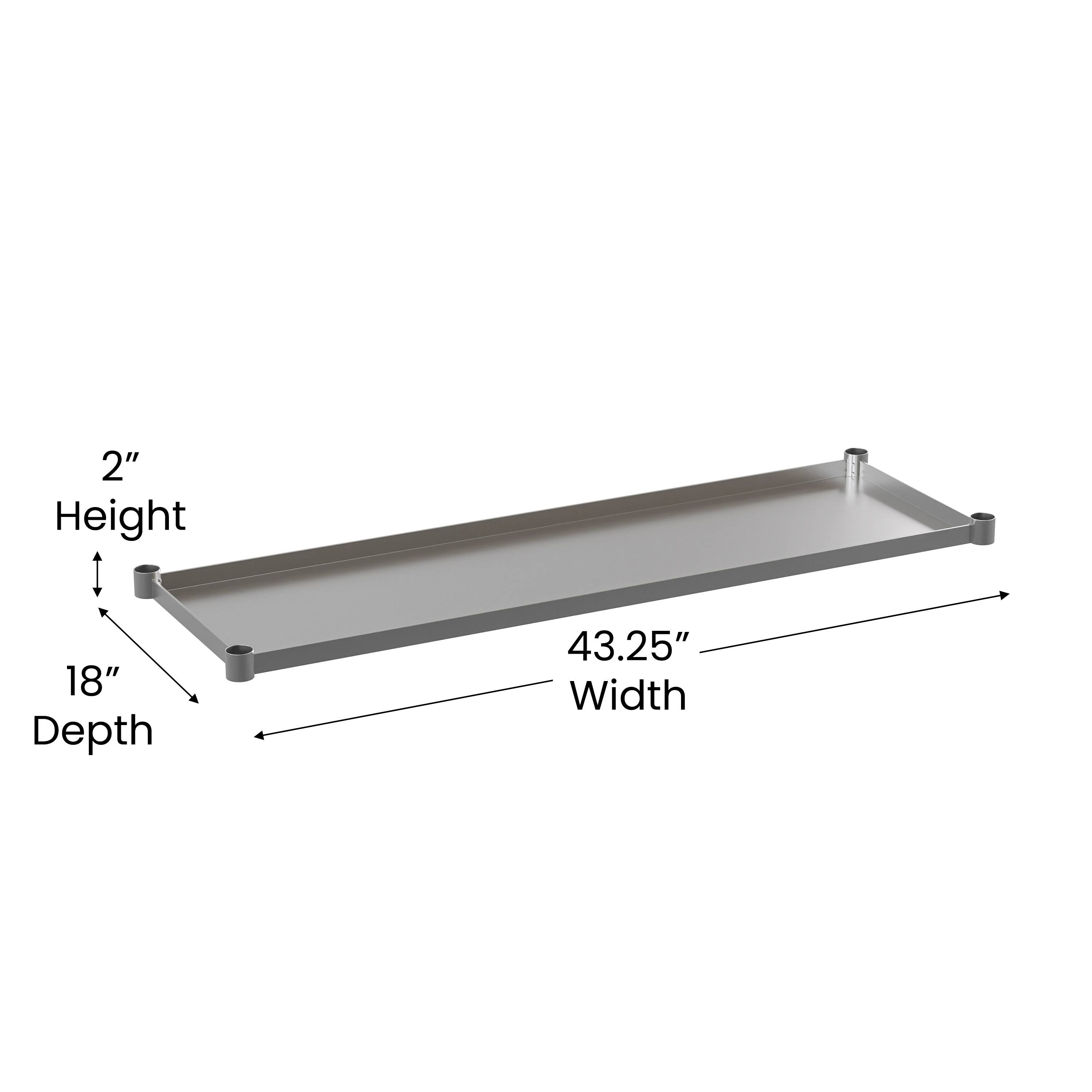 2" Height  
18" Depth  
43.25" Width