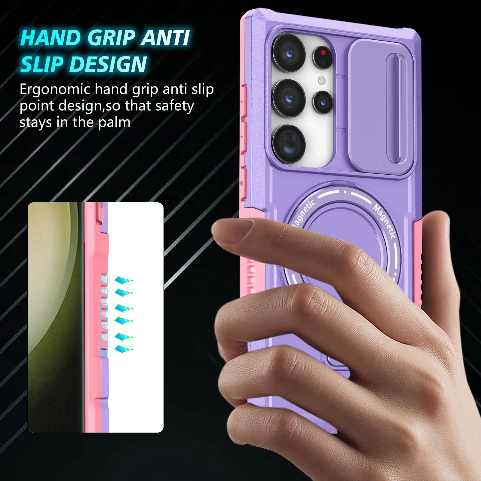HAND GRIP ANTI SLIP DESIGN

Ergonomic hand grip anti slip point design, so that safety stays in the palm

8 Magnetic