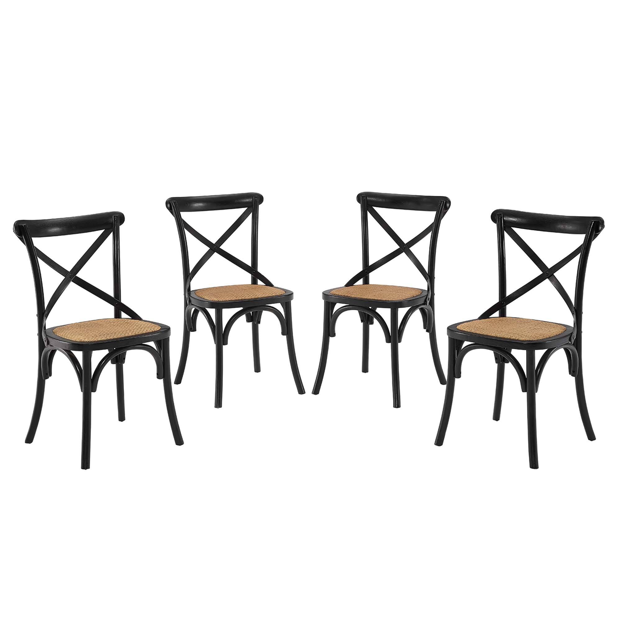 Angle. Modway - Gear Dining Side Chair Set of 4 - Black.
